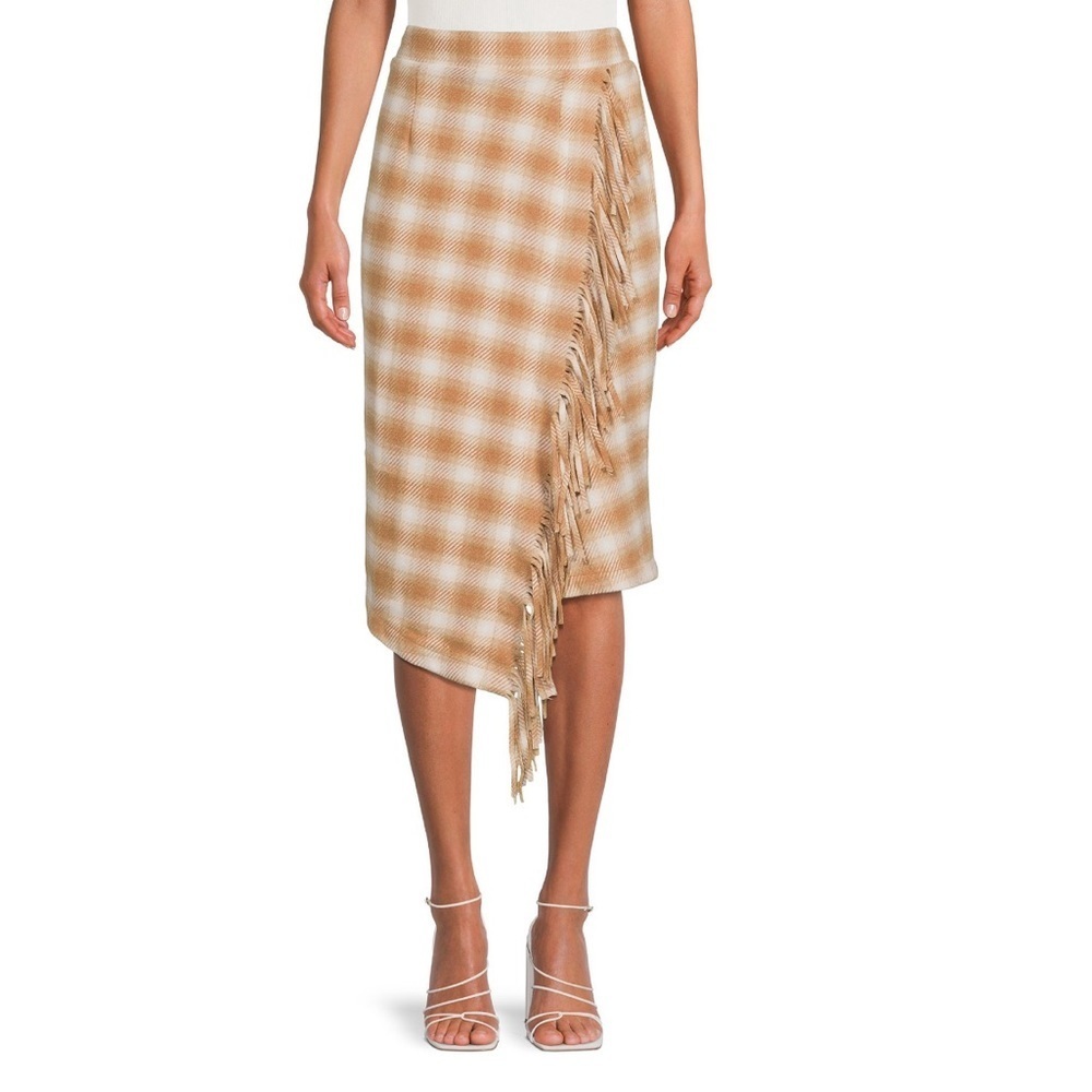 Women's Fringed Faux Wrap Skirt